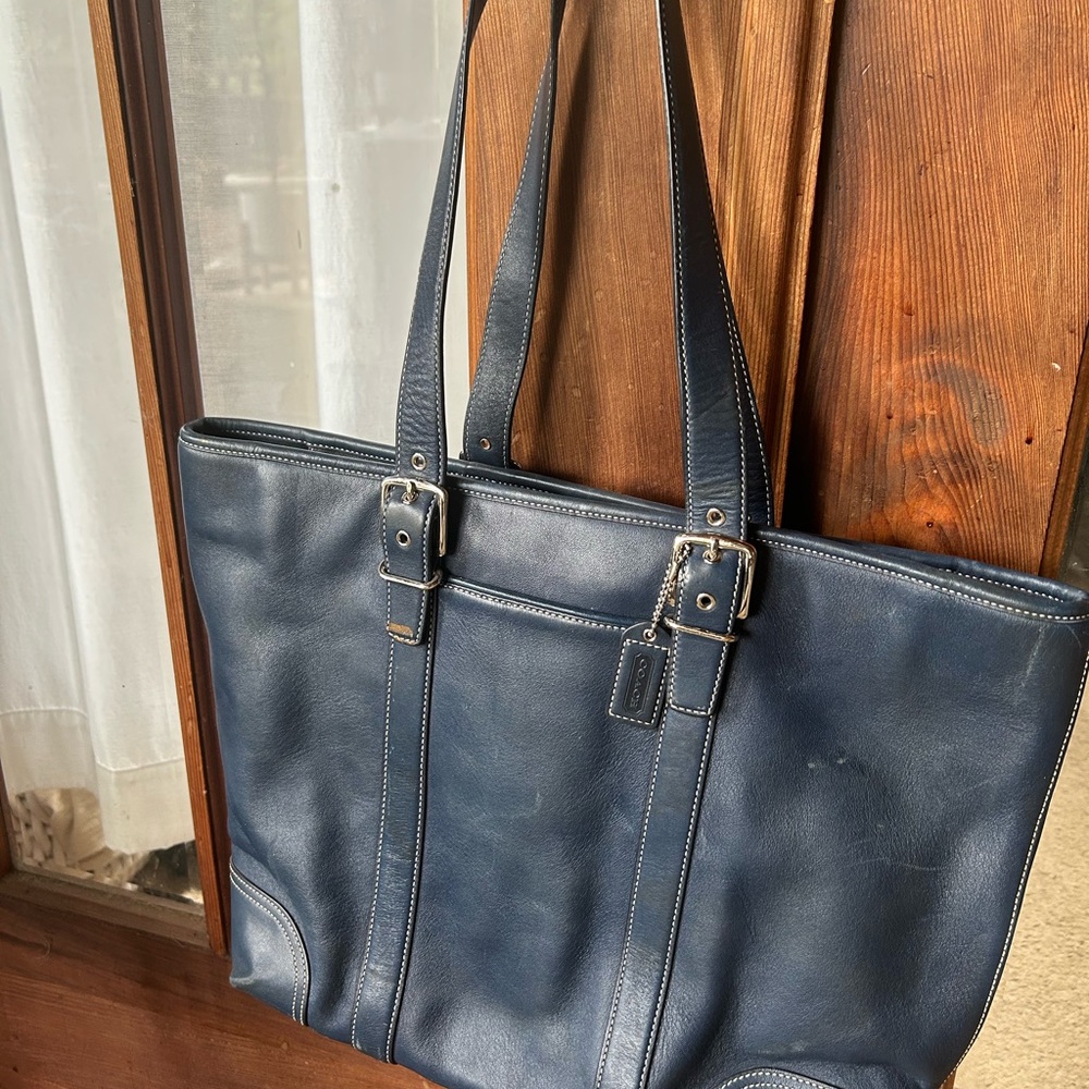 Coach Blue and Cream Interior Bag